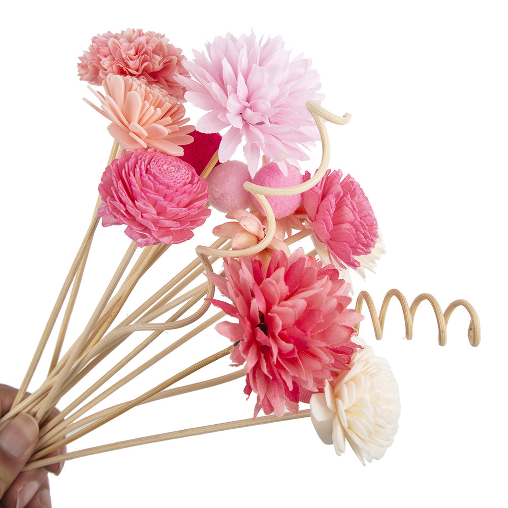 Home Fragrance London - 15Pcs Red Simulation Flowers Reed Diffuser