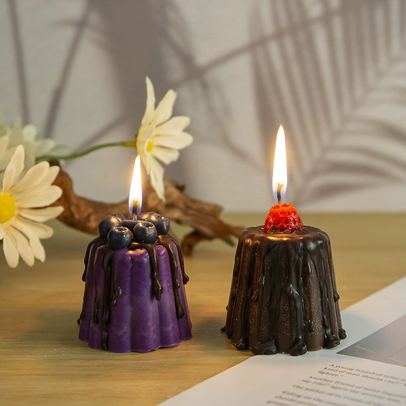 1Pc Cute Pudding Aromatherapy  - Home Fragrance Blueberry Scented Candle 评论和价格