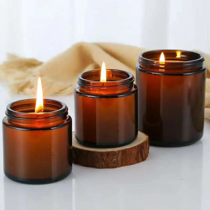Glass Candle Jars, 4oz Amber R - Amber Jar Candle 评论和价格
