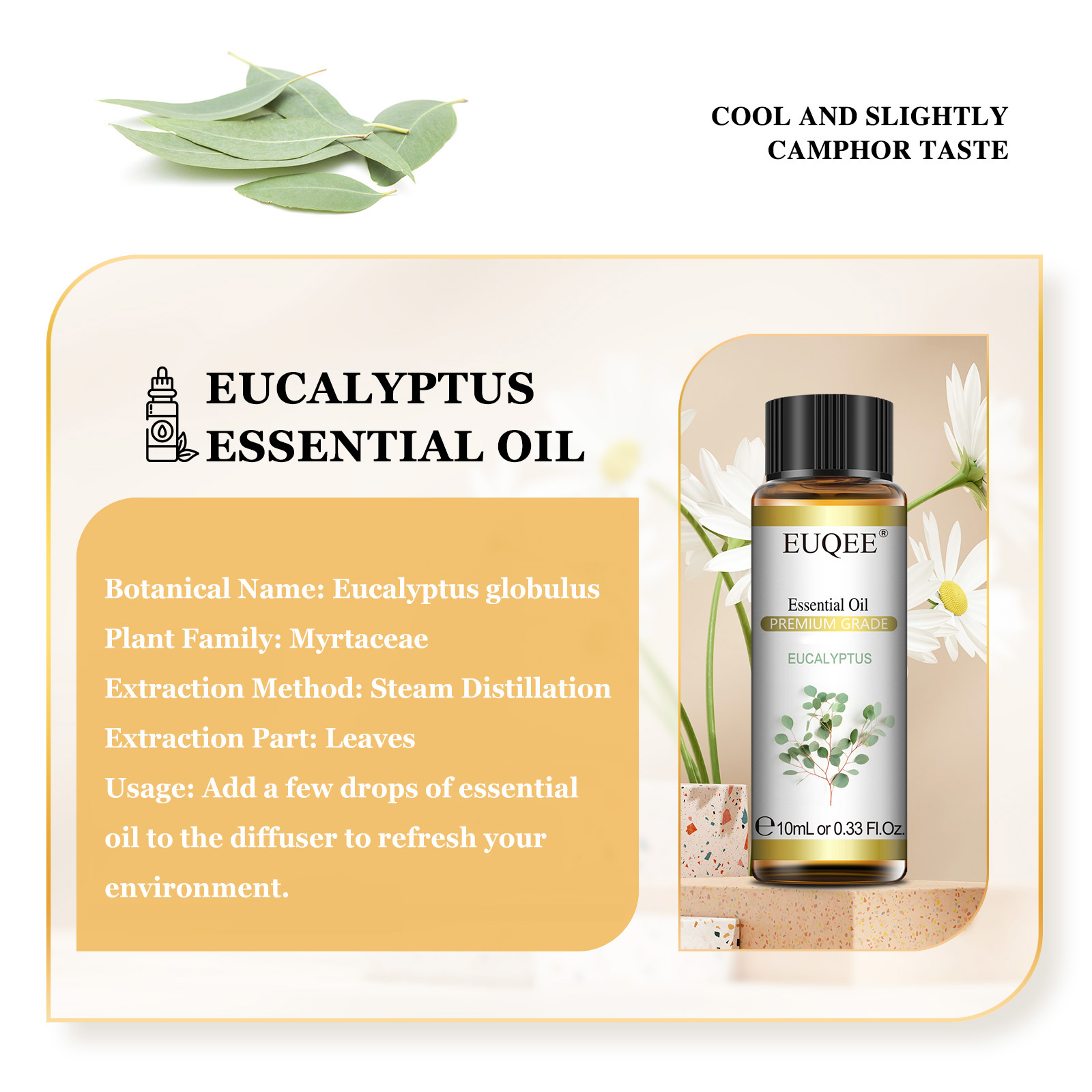 EUQEE 10ML Natural Essential O - Home Fragrance Eucalyptus 评论和价格