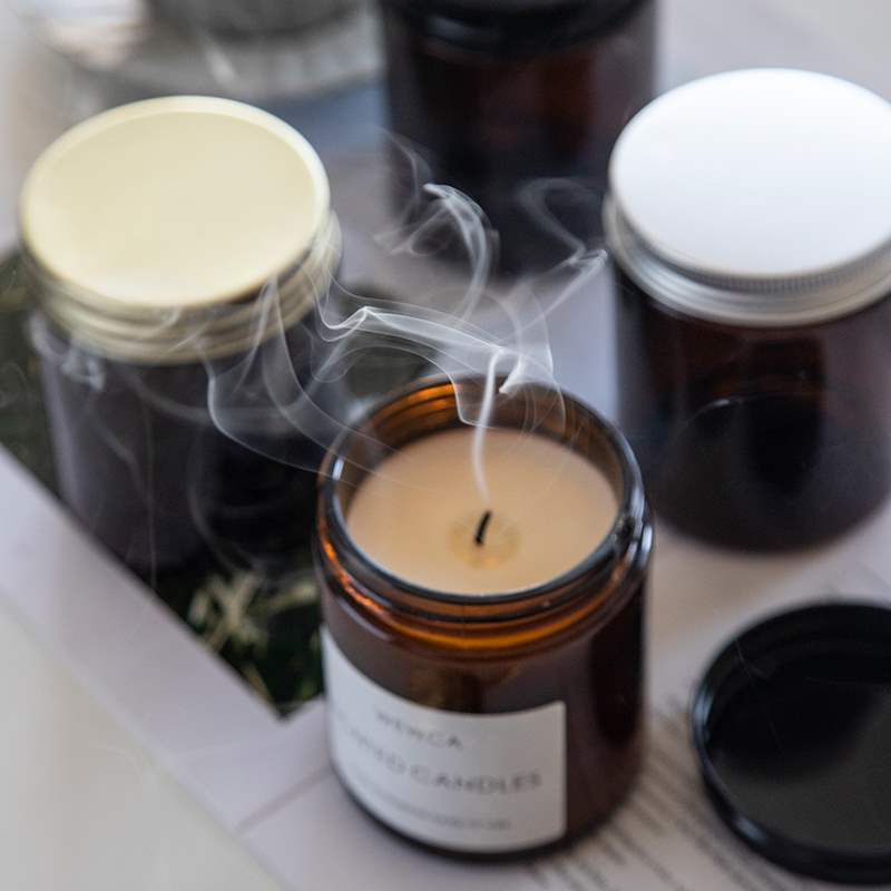 Amber Glass Candle Jars with L - Amber Jar Candle 评论和价格