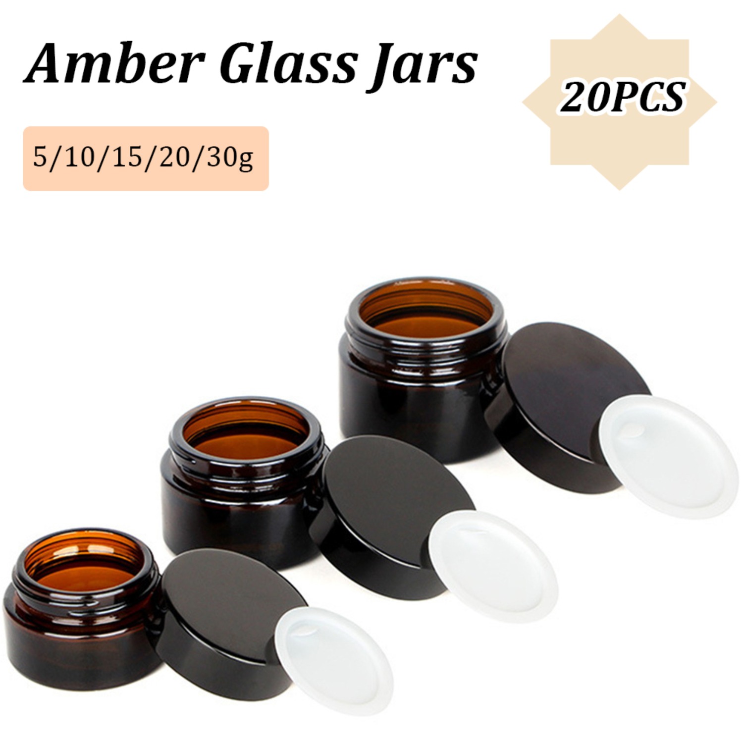 20PCS Small Amber Glass Jars w - Amber Jar Candle 评论和价格