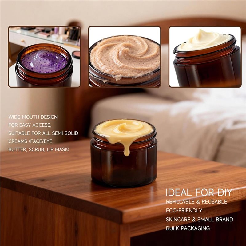 For Homemade Cosmetics, Balms, - Amber Jar Candle 评论和价格
